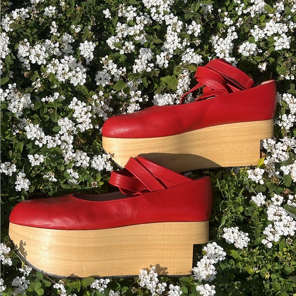 Vivienne Westwood Shoes - Vivienne Westwood Rocking Horse Wooden Red Leather Platform